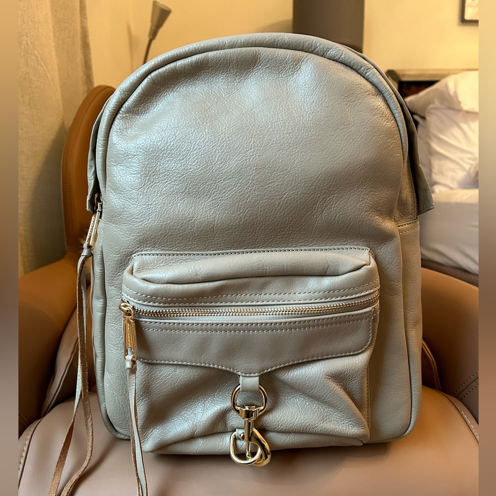Mint Condition Authentic Rebecca Minkoff Leather Backpack in Beige Color